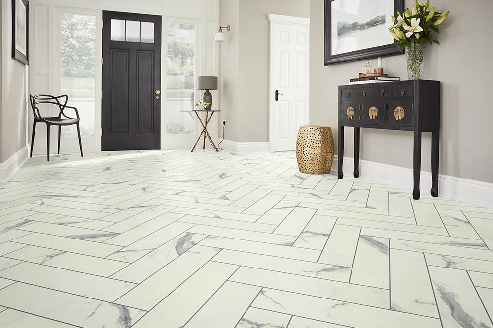 Entry Foyer Luxury Vinyl Tile Herringbone LVT -  CarpetsPlus of Pocatello in Pocatello, ID