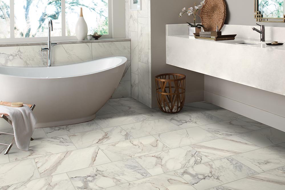 Bathroom Porcelain Marble Tile - CarpetsPlus of Pocatello in Pocatello, ID